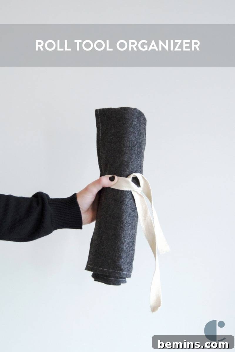 DIY Roll Tool Organizer: Never misplace your tools again by keeping them organized in this DIY organizer!