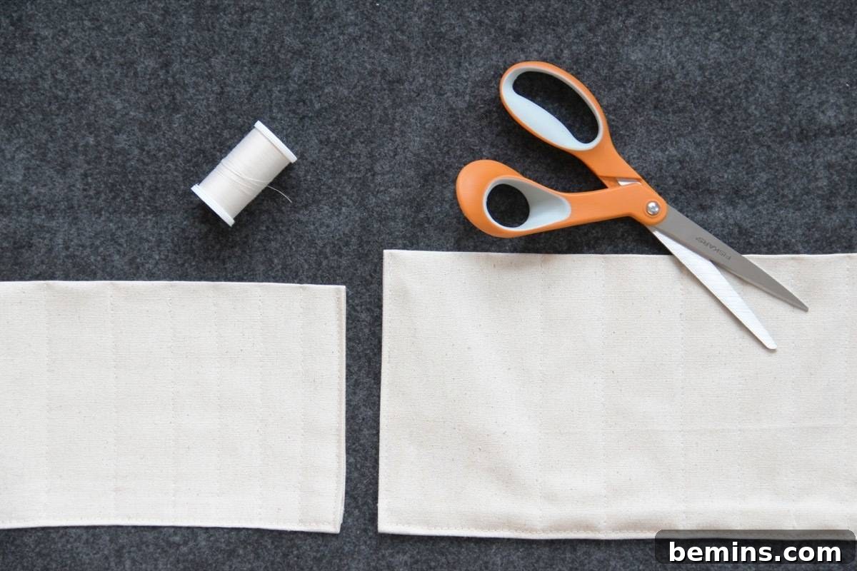 DIY Roll Organizer: Stitch down the length of each pocket to create dividers