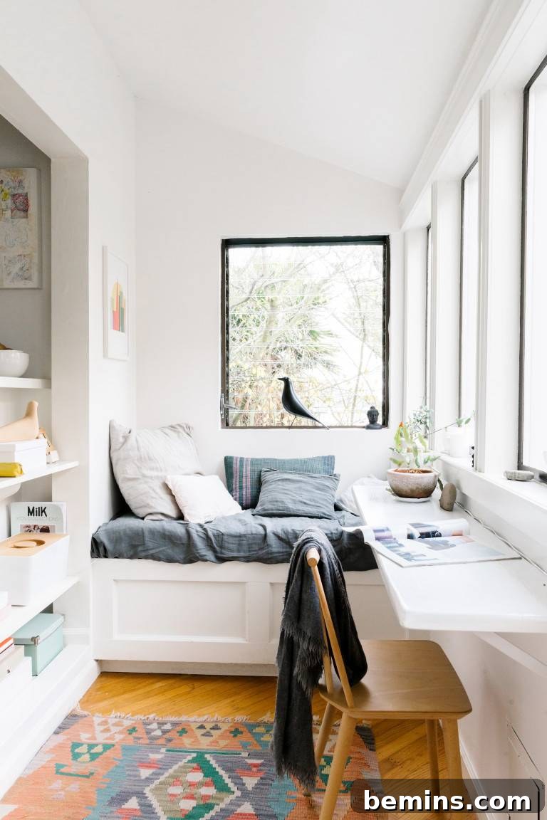 Tiny Home Office Idea: Simple Shelf Work Surface