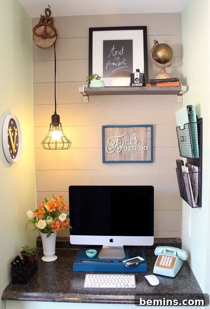 Tiny Home Office Idea: Nook Workspace