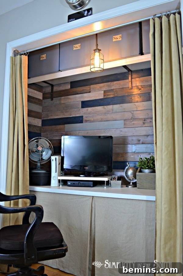 Tiny Home Office Idea: Closet Office Conversion