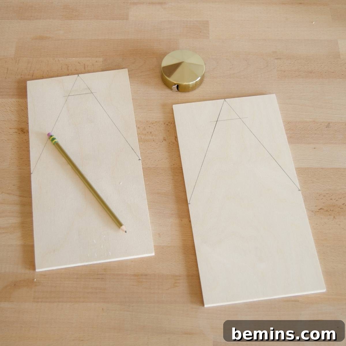 DIY Cleaning Caddy to Conquer Household Chores 5 DIY Wood Cleaning Caddy: Trace out the lines of the side panels