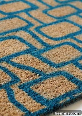 DIY Mud Cloth Inspired Curtains: A Stenciling Tutorial 12 Stenciled Door Mat: Another great DIY project for stenciling enthusiasts