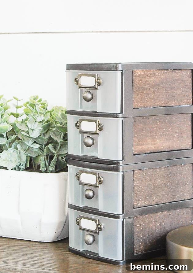 20 DIY Bins, Boxes, and Baskets for Ultimate Home Organization 13 Dollar Store DIY Industrial Farmhouse Storage Drawers