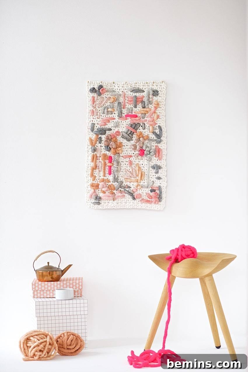 Yarn Scrap Wall Hanging