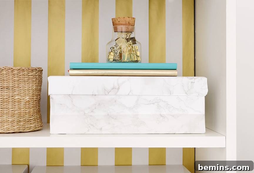 DIY Contact Paper Storage Box