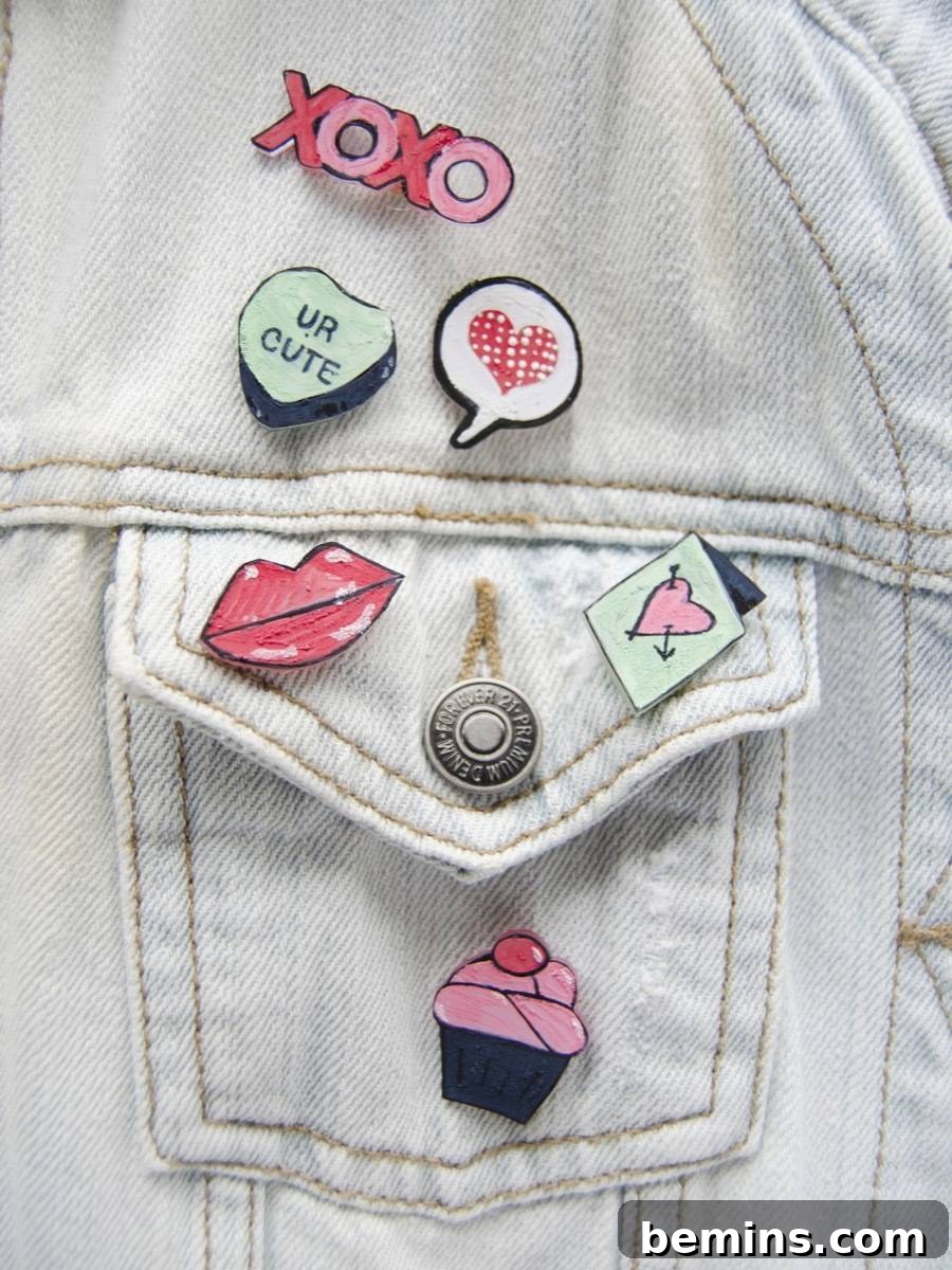 Craft Your Love: DIY Enamel Pins for Valentine's Day 10 Valentine's Day is just around the corner - make these cute pins using shrink paper!