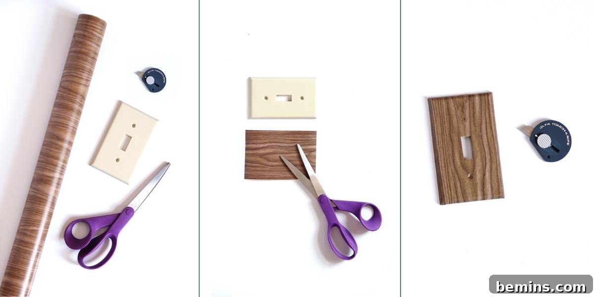 Apartment Bliss: DIY Upgrades Your Landlord Will Love 10 Landlord-friendly apartment upgrades: Shelf liner gives light switch plates a temporary makeover!