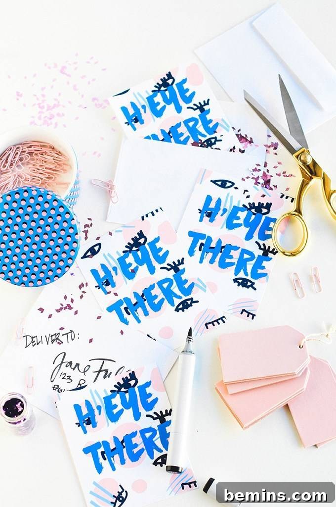 Printable Valentine's Day Cards with Eye Theme
