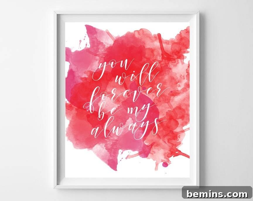 Watercolor Printable Valentine's Day Art