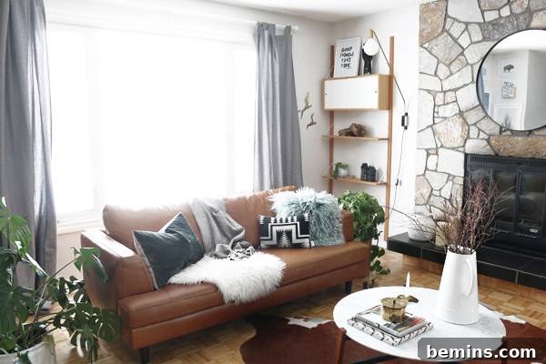 A stylish living room corner embodying Scandinavian design principles.