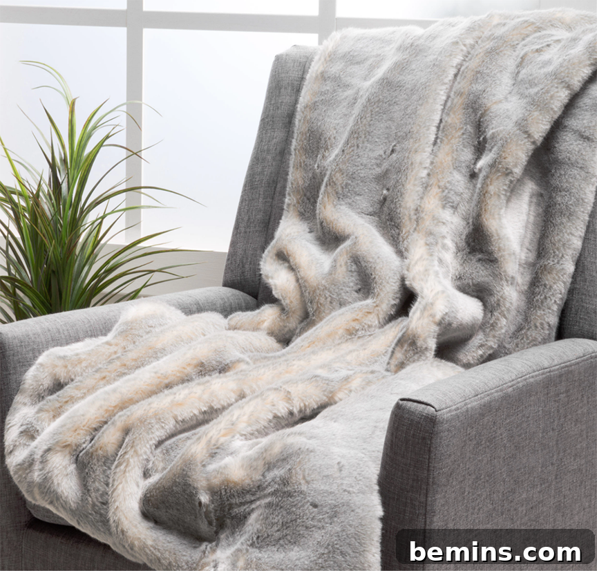 Irresistibly Cozy: 20 Scandinavian Pillows and Throws to Transform Your Home 4 Toscana Faux Fur Throw Blanket