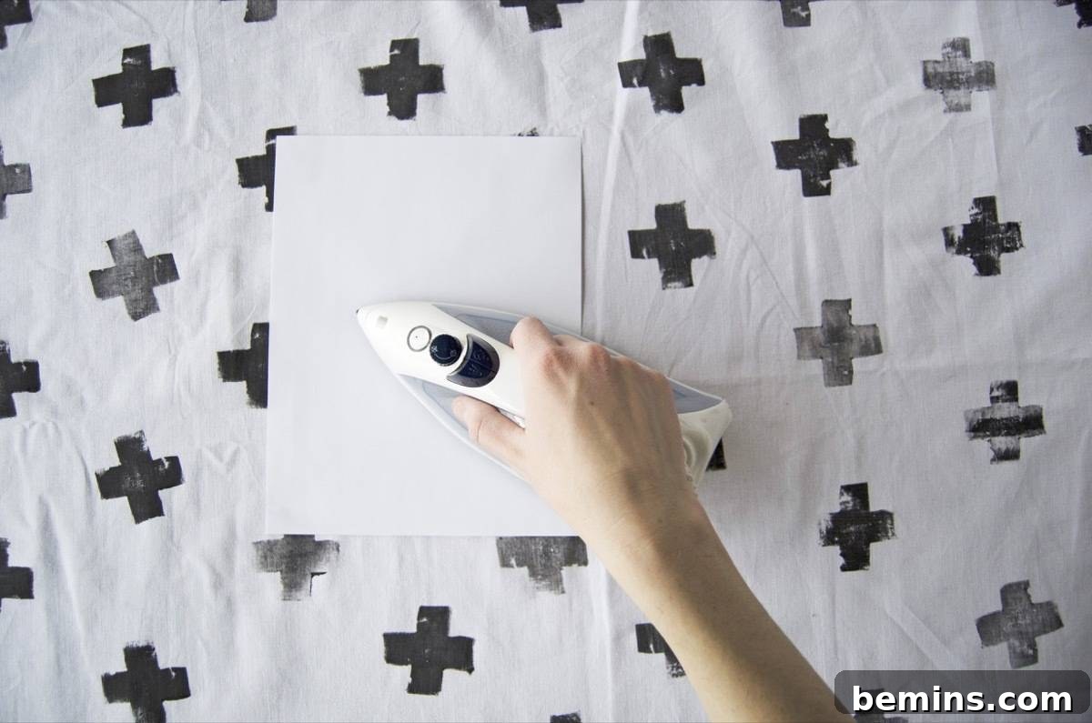 How to make a Scandinavian-inspired tablecloth: Heat set with an iron