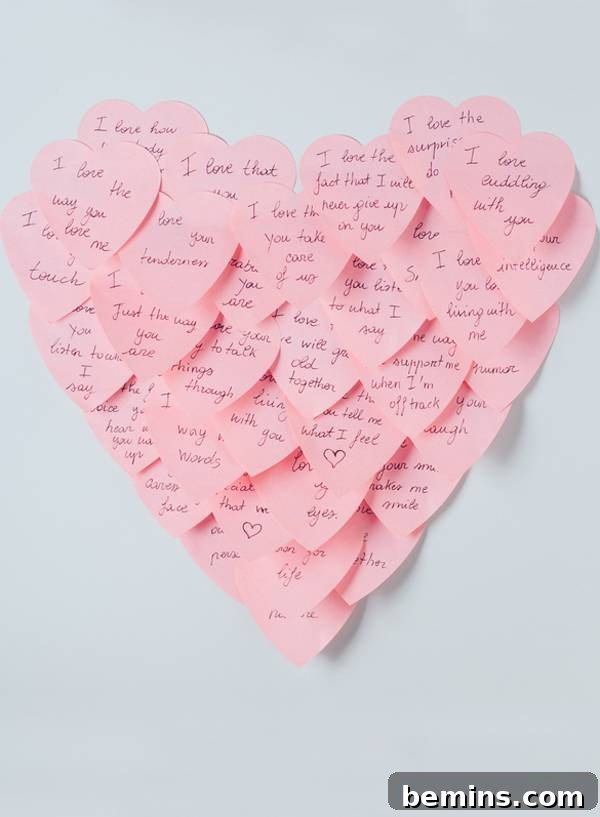 Last-Minute Valentine's Day Gifts That Will Steal Their Heart 20 Heart-Shaped Post-It Note Installation
