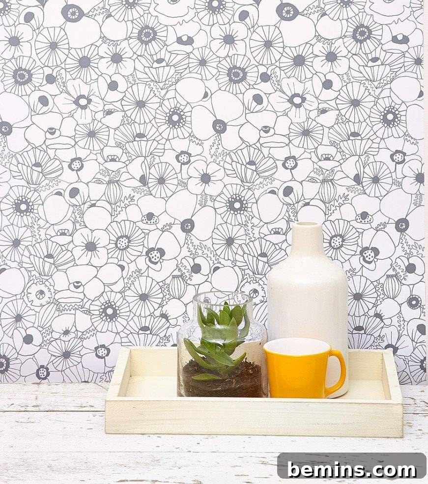 Rental Wallpaper Hacks: Get the Look Damage Free 3 Stylish temporary poppy wallpaper for rental home decor