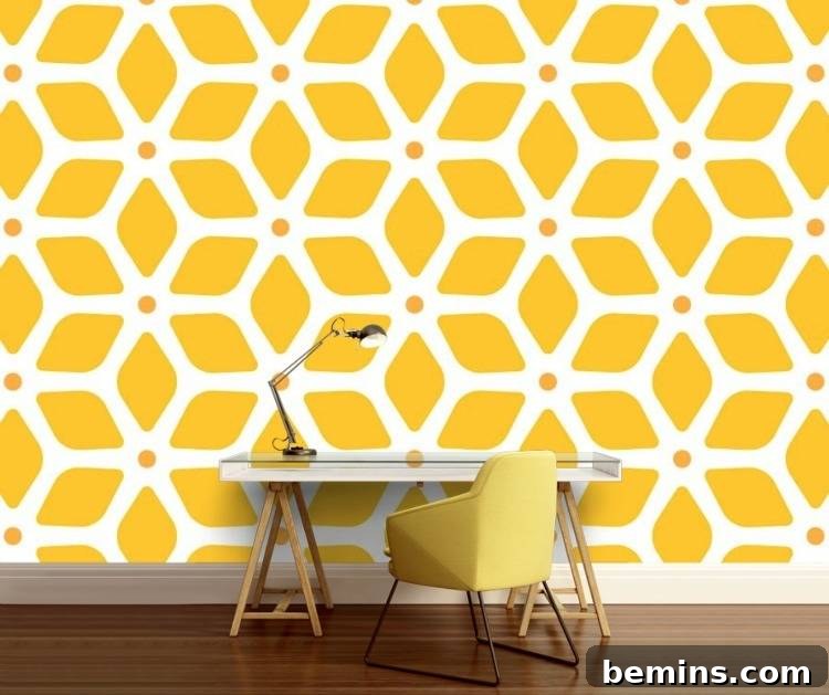 Rental Wallpaper Hacks: Get the Look Damage Free 4 Large stick-on retro floral mural for rental walls
