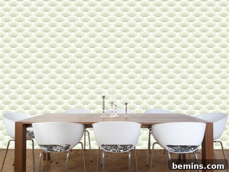 Rental Wallpaper Hacks: Get the Look Damage Free 7 Lime waves pattern removable wall mural for dining room