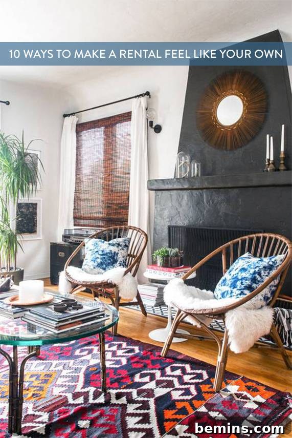 Share these rental living room decor tips on Pinterest