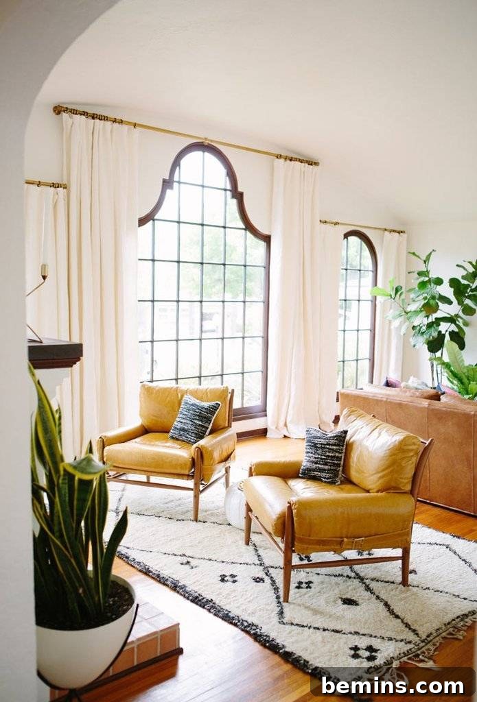 Rental living room with houseplants adding life and vibrancy