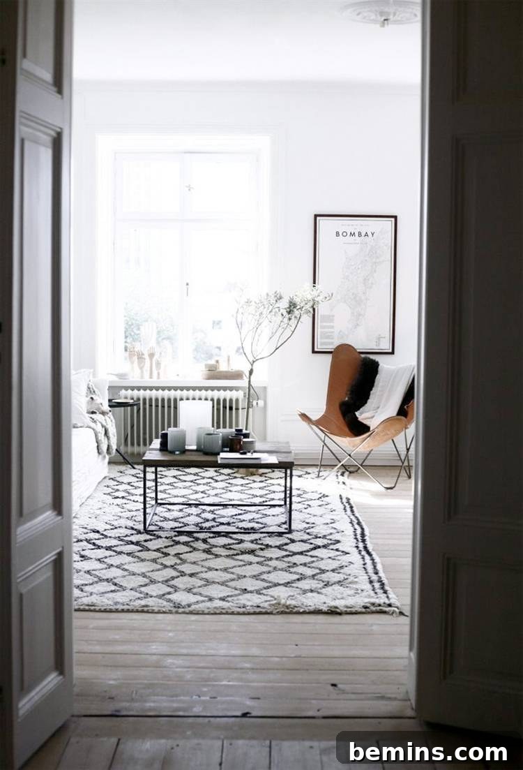 Scandinavian Living Room: Neutral Tones and a Pop of Texture