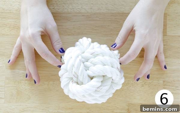 DIY rope ball dog toy with a hidden treat inside