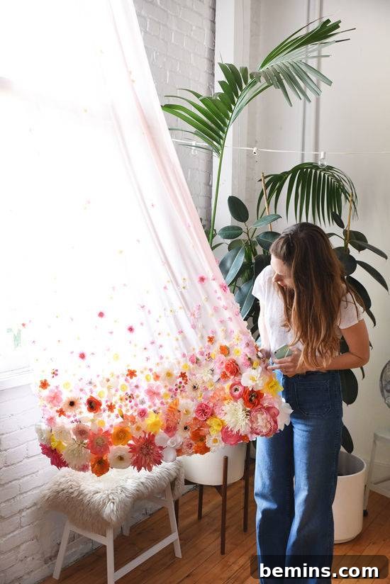 Floral Curtain DIY