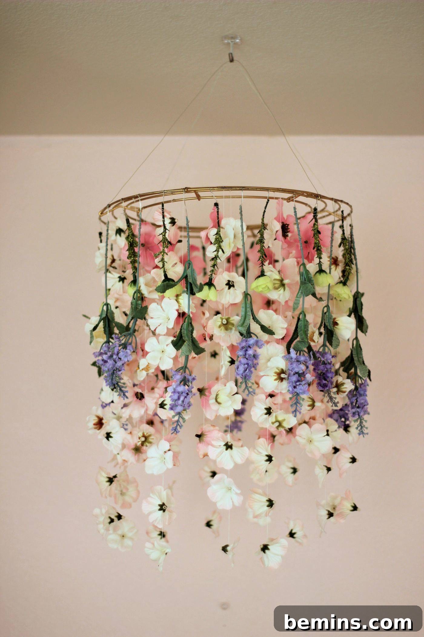 Hanging Floral Chandelier DIY