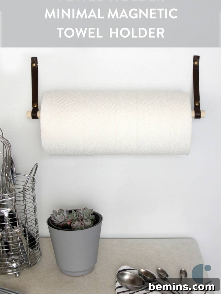 DIY This: Make a paper towel holder that conveniently stores on the refrigerator.