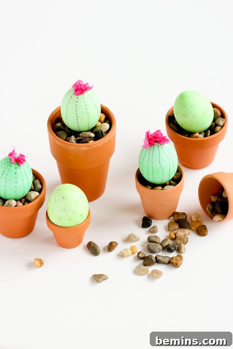 50 Creative Easter Egg Decorating Ideas 14 Cactus Easter Eggs