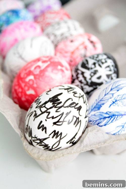 50 Creative Easter Egg Decorating Ideas 18 Decorated Easter Eggs with everyday materials