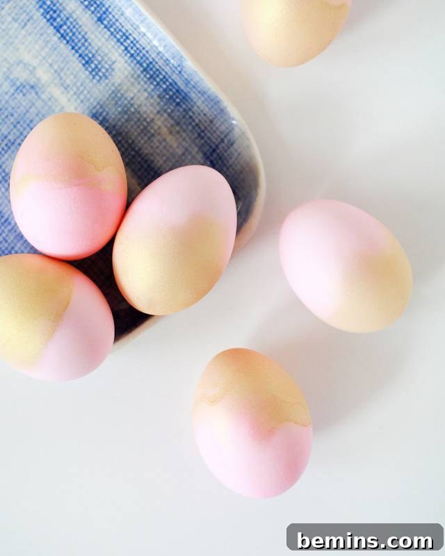 50 Creative Easter Egg Decorating Ideas 38 Pink and Gold Mist Easter Eggs