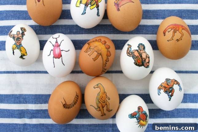 50 Creative Easter Egg Decorating Ideas 5 Super hero tattooed eggs