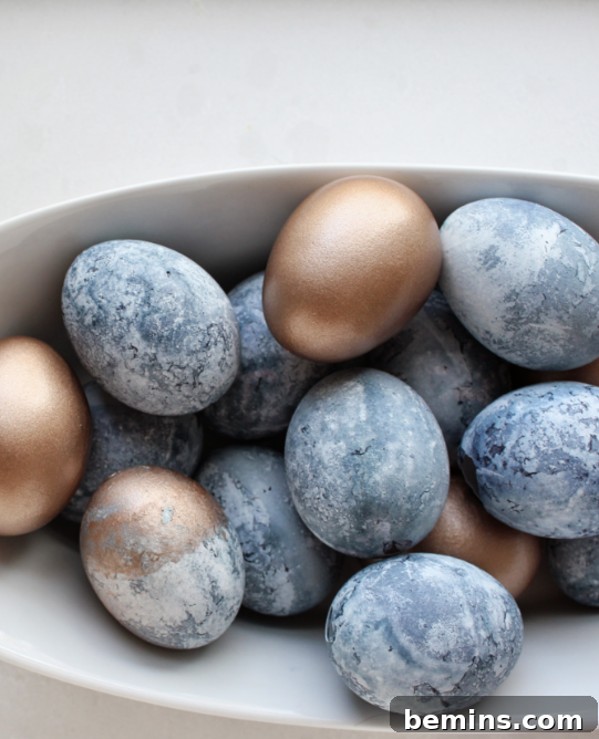 50 Creative Easter Egg Decorating Ideas 45 Marbled Gold Easter Eggs