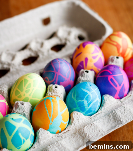 50 Creative Easter Egg Decorating Ideas 52 Rubber Cement Easter Eggs