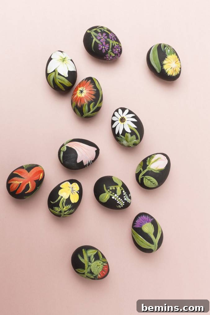 50 Creative Easter Egg Decorating Ideas 8 Easter eggs with botanical illustrations