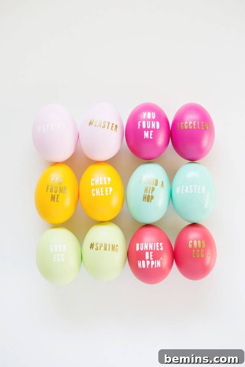 50 Creative Easter Egg Decorating Ideas 9 Punny typography eggs