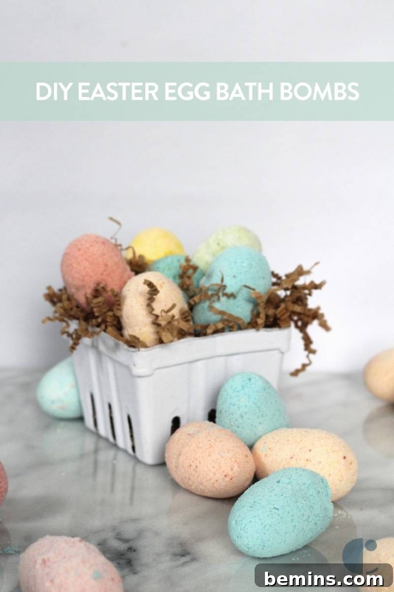 Make These: Brightly colored Easter egg bath bombs!