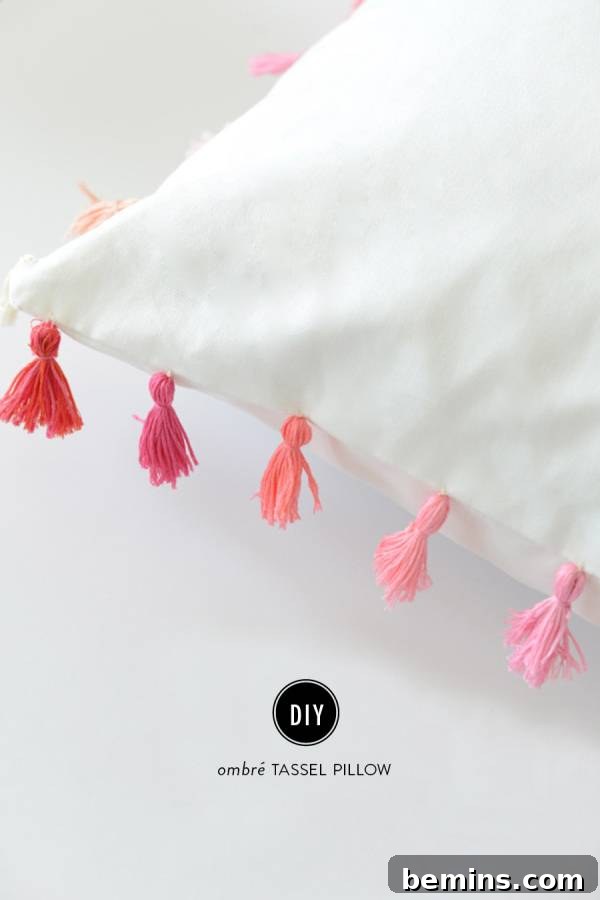 DIY Ombre Tassel Pillow Tutorial