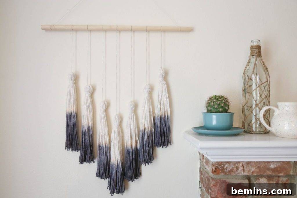 DIY Dip-Dyed Tassel Wall Hanging