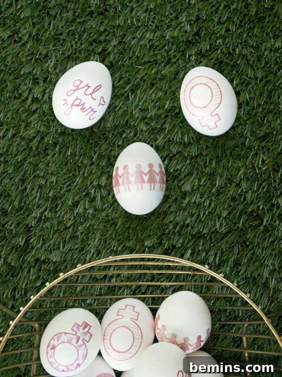 Decorating Easter Eggs with Feminist Symbols