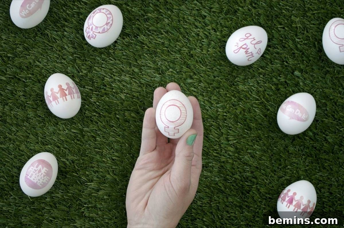 Finished Feminist Easter Eggs