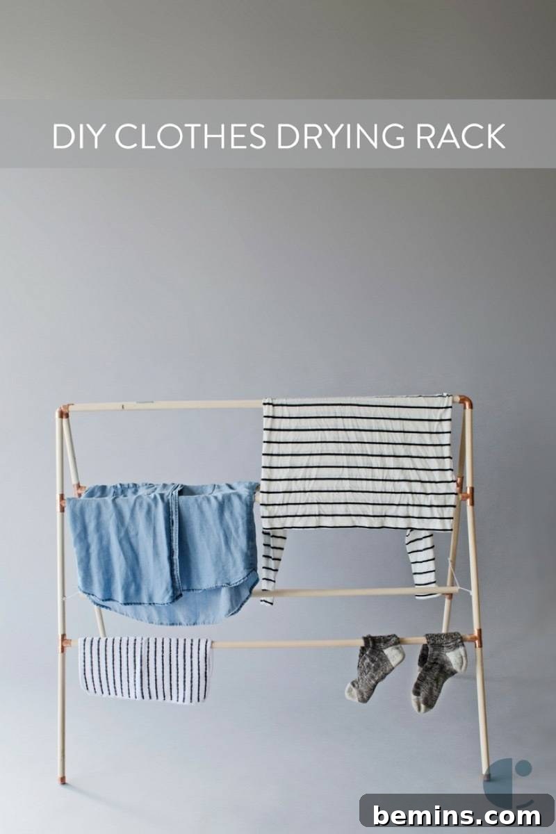 Make This: Minimal Clothes Drying Rack