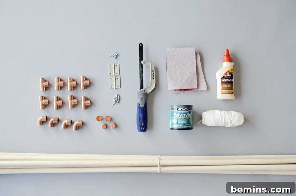 What you'll need to make this minimal clothes drying rack
