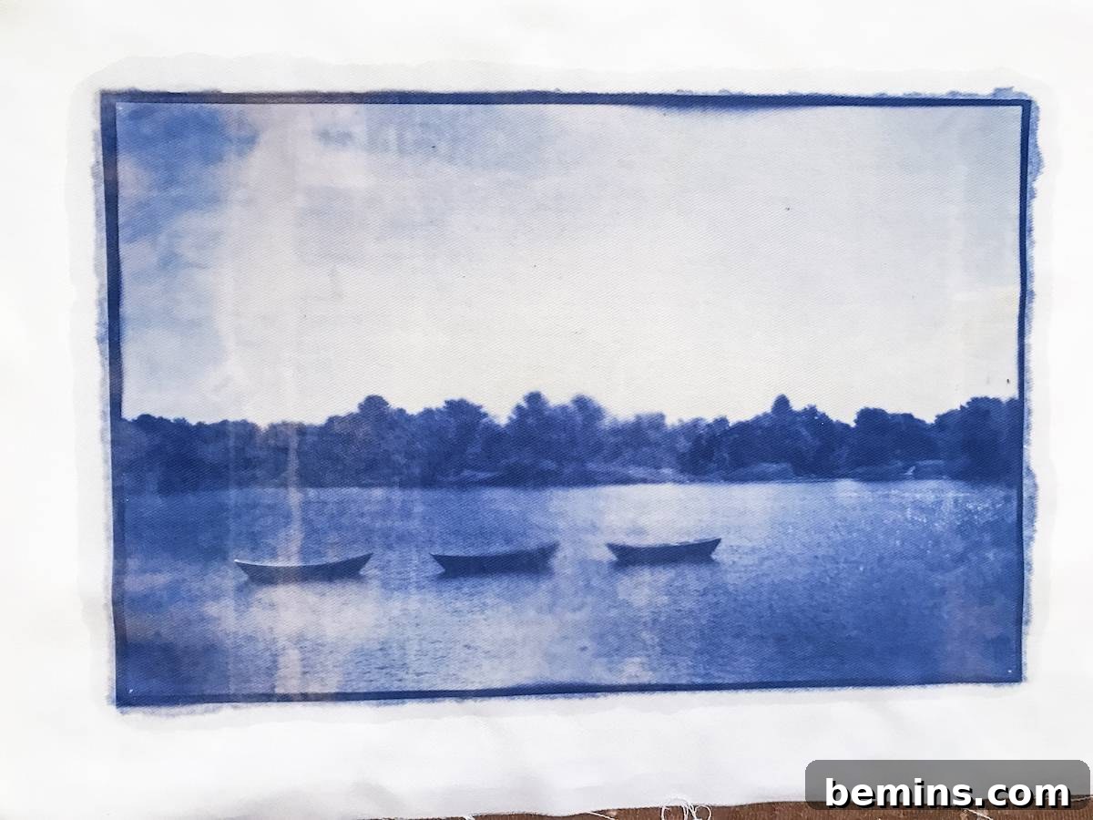 DIY Photo Pillow: Create Personalized Home Decor with Sun Printing 16 Revealing the Image After Sunlight Exposure