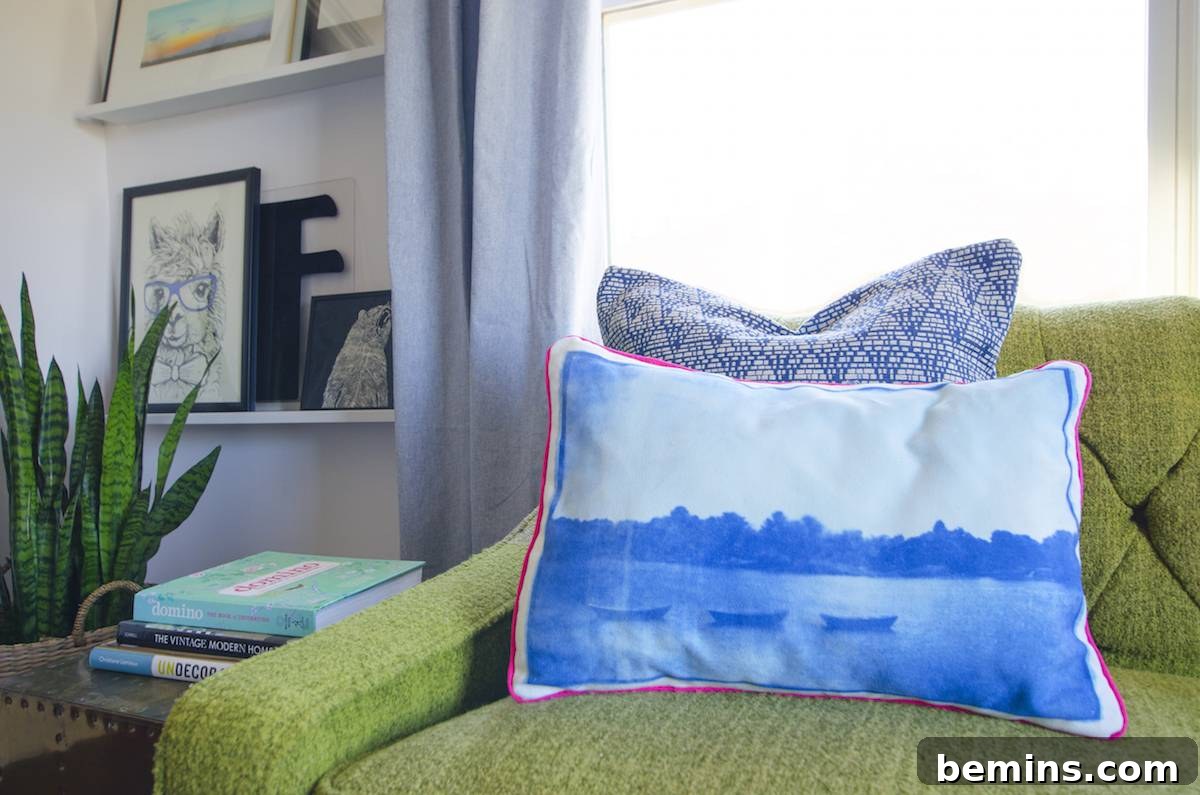 DIY Photo Pillow: Create Personalized Home Decor with Sun Printing 19 Finished Light-Sensitive Dye Pillow