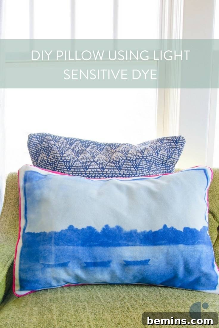 DIY Photo Pillow: Create Personalized Home Decor with Sun Printing 22 DIY Pillow with light sensitive dye