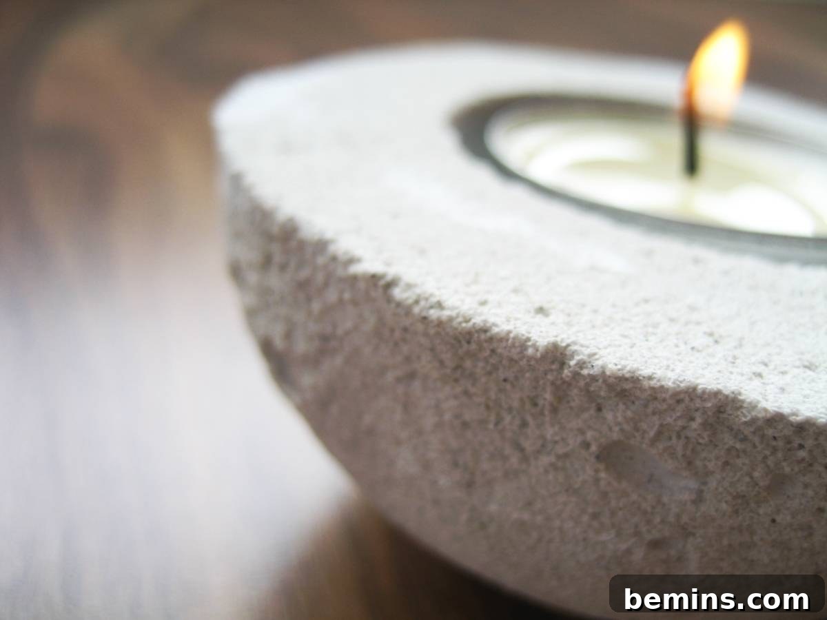 Avocado Shell Molded Concrete Tealight Holder