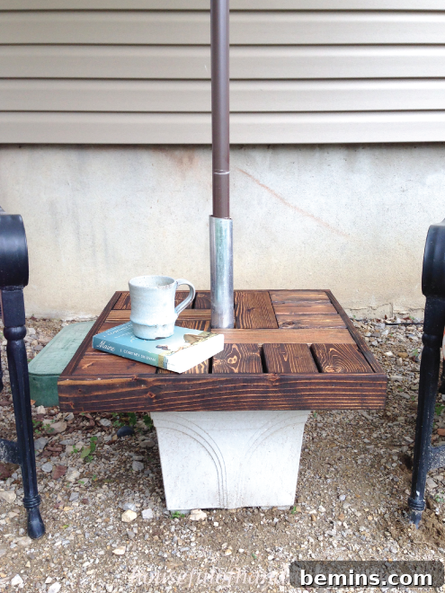 Genius Concrete and Wood Umbrella Stand Side Table