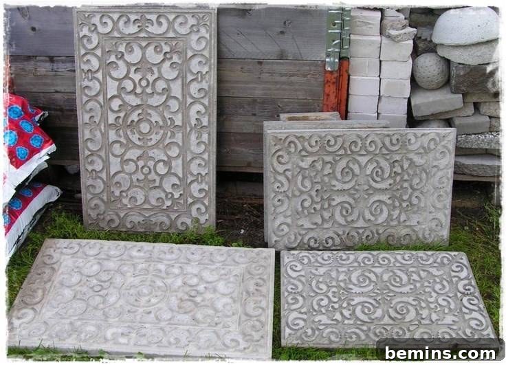 Decorative Concrete Stepping Stones with Leaf Imprints