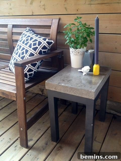 DIY Concrete Side Table for Outdoor Decor